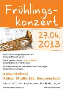 Am 27.04. lädt der Musikverein Wegeringhausen zum Frühlingskonzert ein.